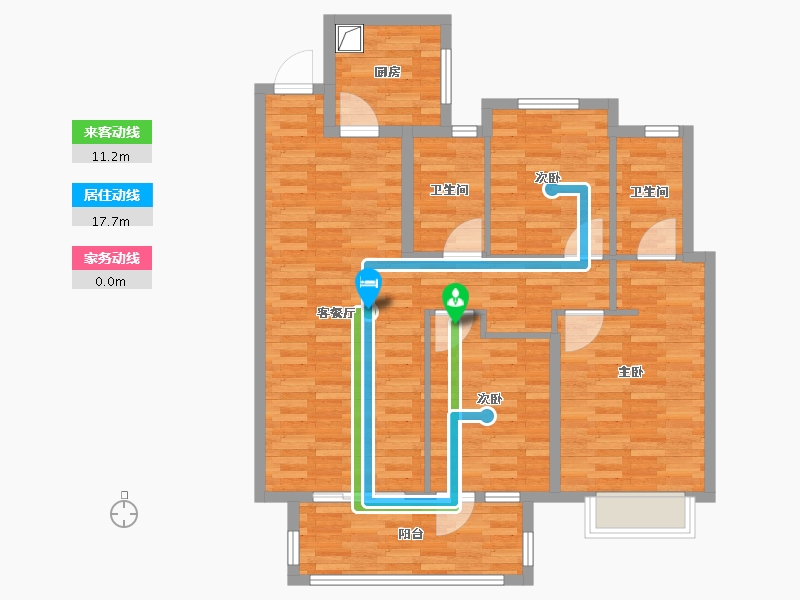 湖北省-武汉市-北辰金地漾时代-93.64-户型库-动静线