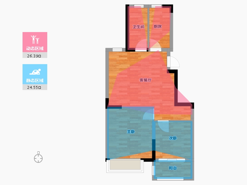 江苏省-南京市-明秀临江苑-56.00-户型库-动静分区