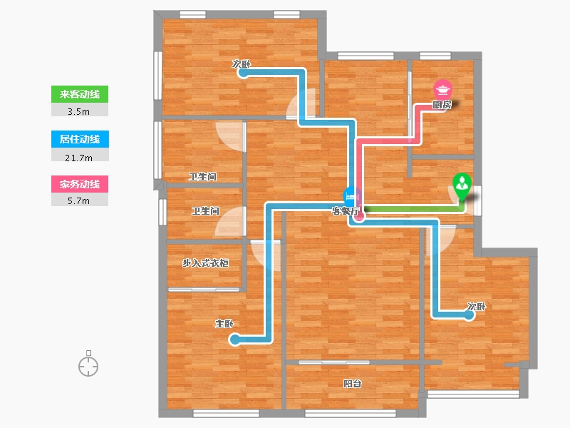 江苏省-苏州市-绿地21新城5期-95.73-户型库-动静线