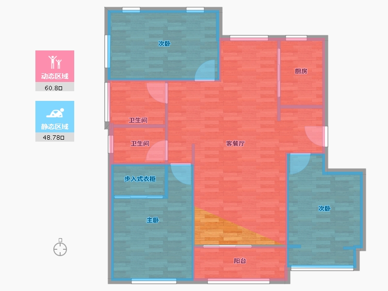 江苏省-苏州市-绿地21新城5期-95.73-户型库-动静分区