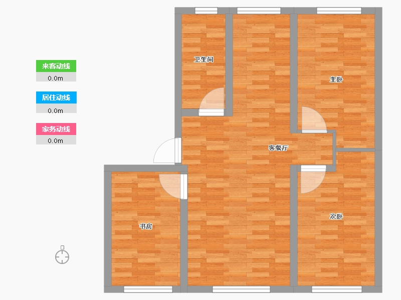 内蒙古自治区-赤峰市-学府二号-76.84-户型库-动静线