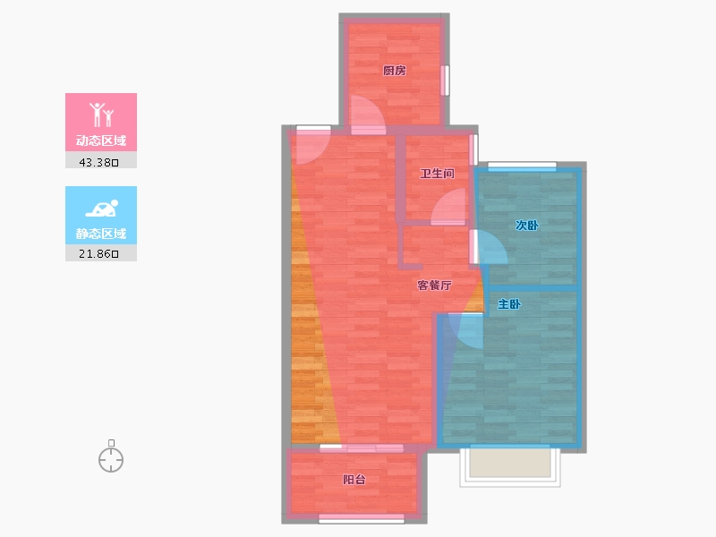 江苏省-徐州市-翠屏佳苑-62.40-户型库-动静分区