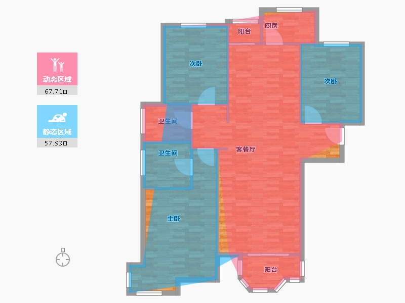 河北省-石家庄市-欧景园-107.20-户型库-动静分区