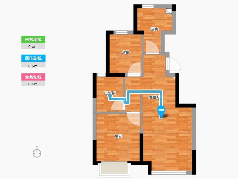 新疆维吾尔自治区-乌鲁木齐市-碧玉华庭·御苑-60.00-户型库-动静线