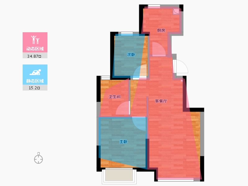 新疆维吾尔自治区-乌鲁木齐市-碧玉华庭·御苑-60.00-户型库-动静分区