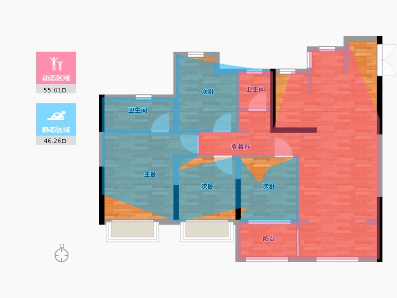 江西省-赣州市-江茂凤凰城-104.00-户型库-动静分区