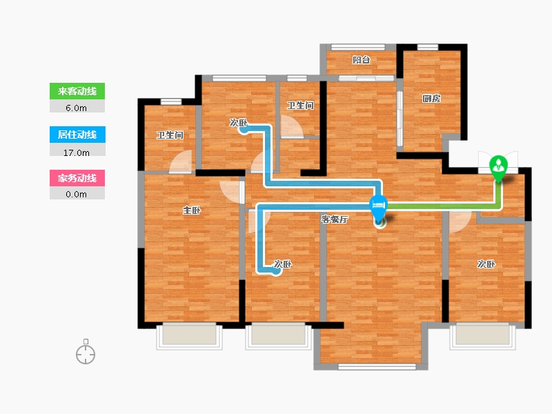 河北省-邢台市-美的公园天下海棠苑-132.00-户型库-动静线