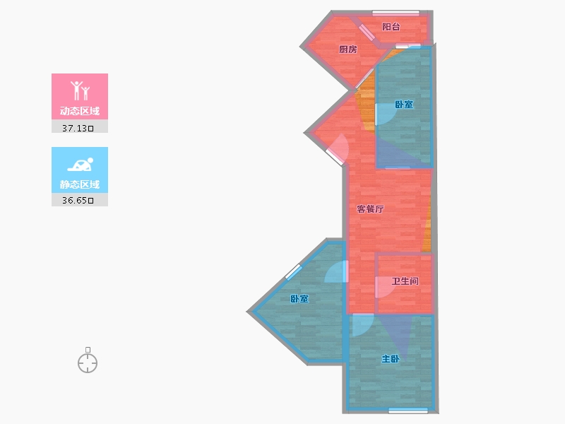 北京-北京市-悠胜美苑-70.00-户型库-动静分区