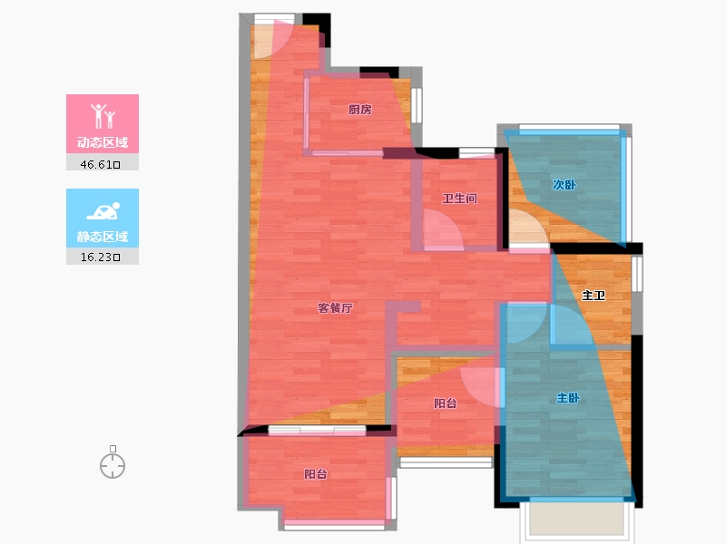 广东省-广州市-越秀滨海花城-67.20-户型库-动静分区