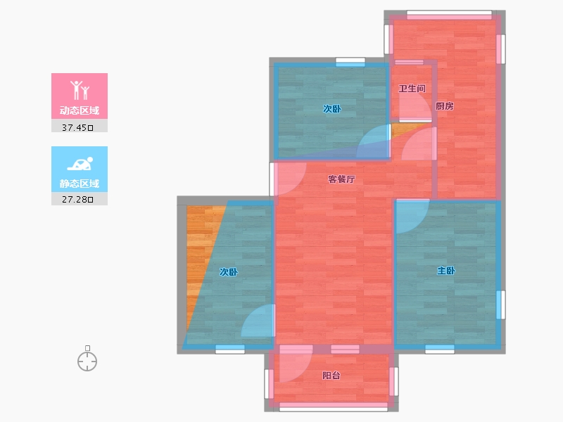 广东省-佛山市-牡丹村-80.00-户型库-动静分区