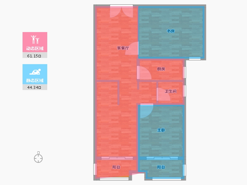 江苏省-连云港市-巨龙花园-96.00-户型库-动静分区