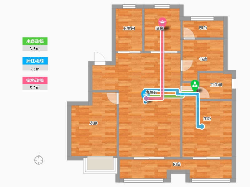 河南省-濮阳市-住友河畔玺樾-80.00-户型库-动静线