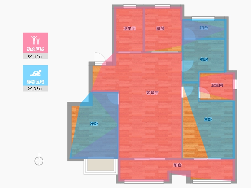 河南省-濮阳市-住友河畔玺樾-80.00-户型库-动静分区