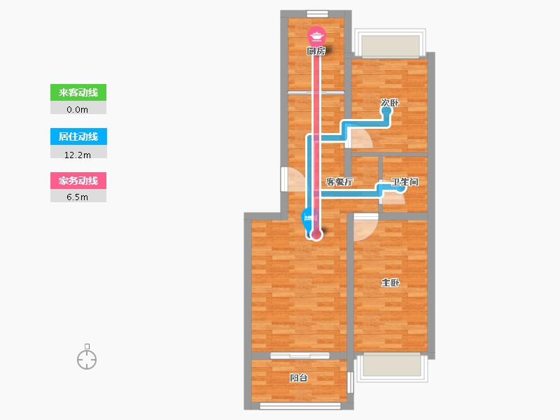 北京-北京市-德茂佳苑-66.05-户型库-动静线