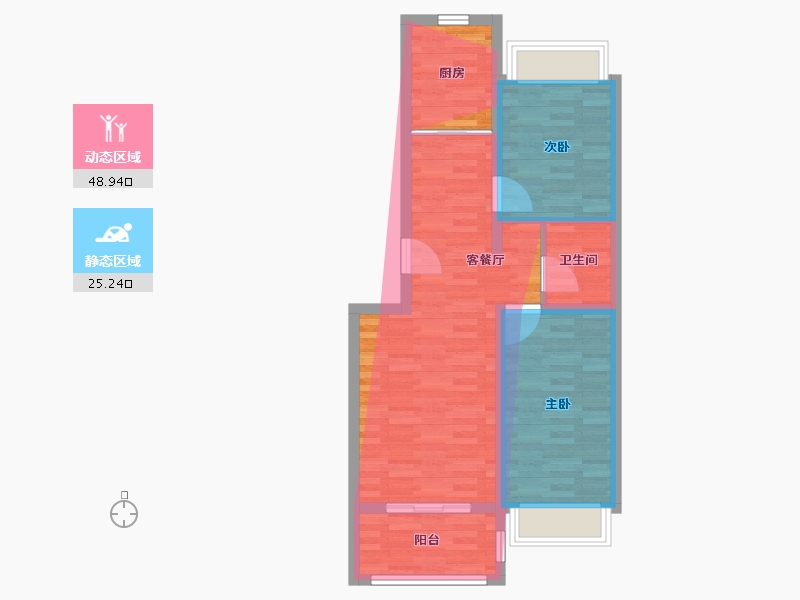 北京-北京市-德茂佳苑-66.05-户型库-动静分区