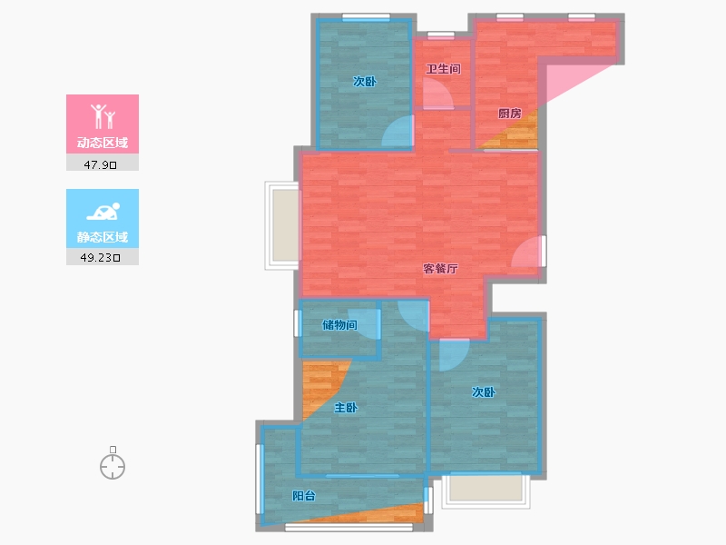 山东省-青岛市-少海澜山-92.00-户型库-动静分区