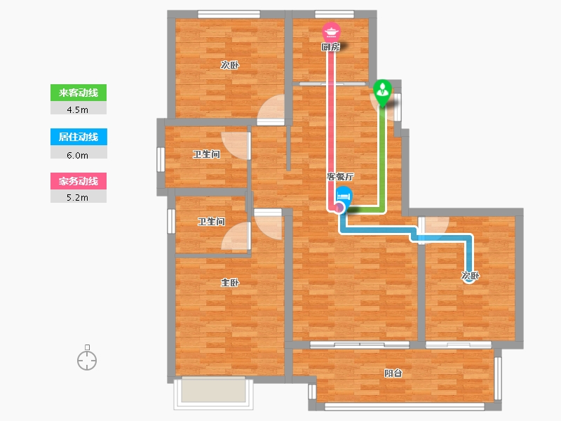 河南省-安阳市-万达天和二区-96.80-户型库-动静线