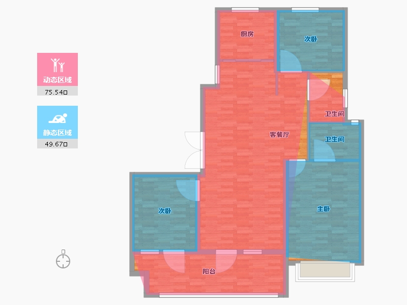 山东省-青岛市-星火阳光学苑二期-116.00-户型库-动静分区