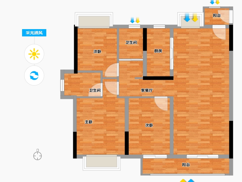 江西省-吉安市-凤凰壹号-97.78-户型库-采光通风