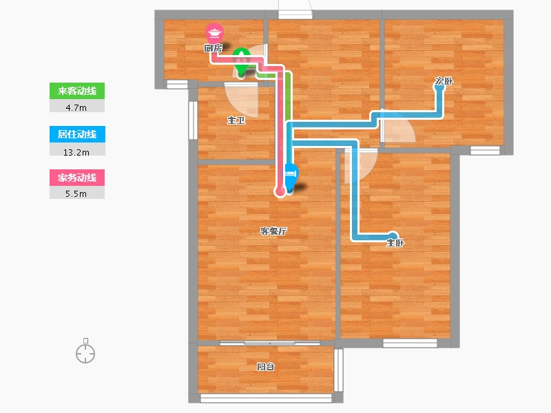 湖南省-长沙市-运通馨苑-71.95-户型库-动静线