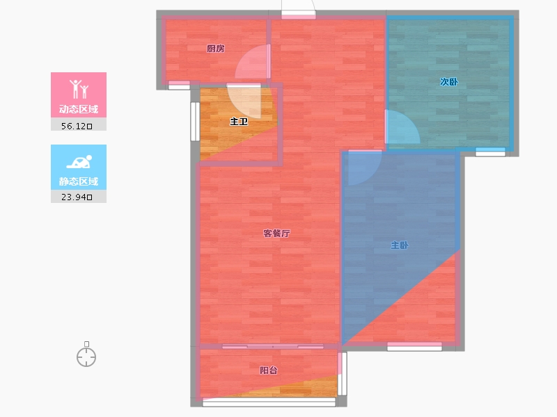 湖南省-长沙市-运通馨苑-71.95-户型库-动静分区