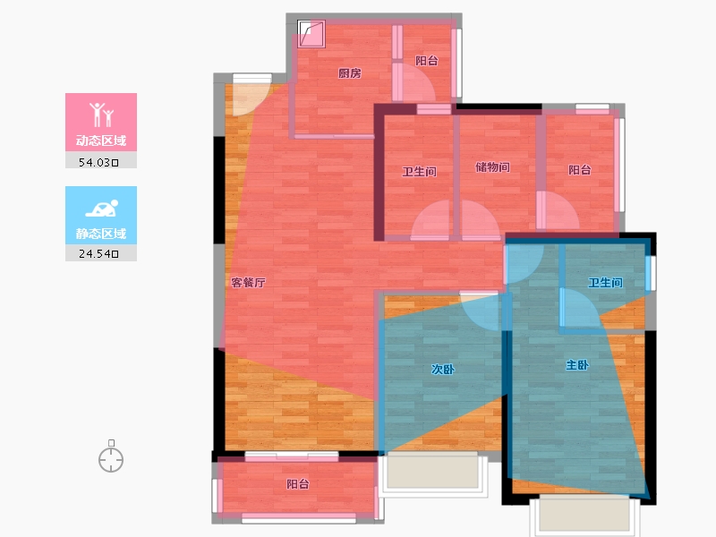 广东省-中山市-雅居乐万象郡-88.00-户型库-动静分区