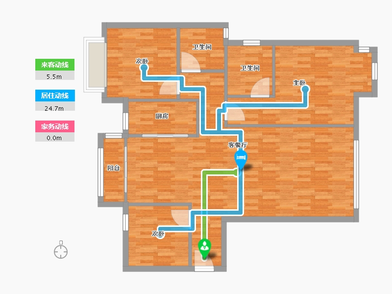 湖南省-常德市-富新嘉苑-98.90-户型库-动静线