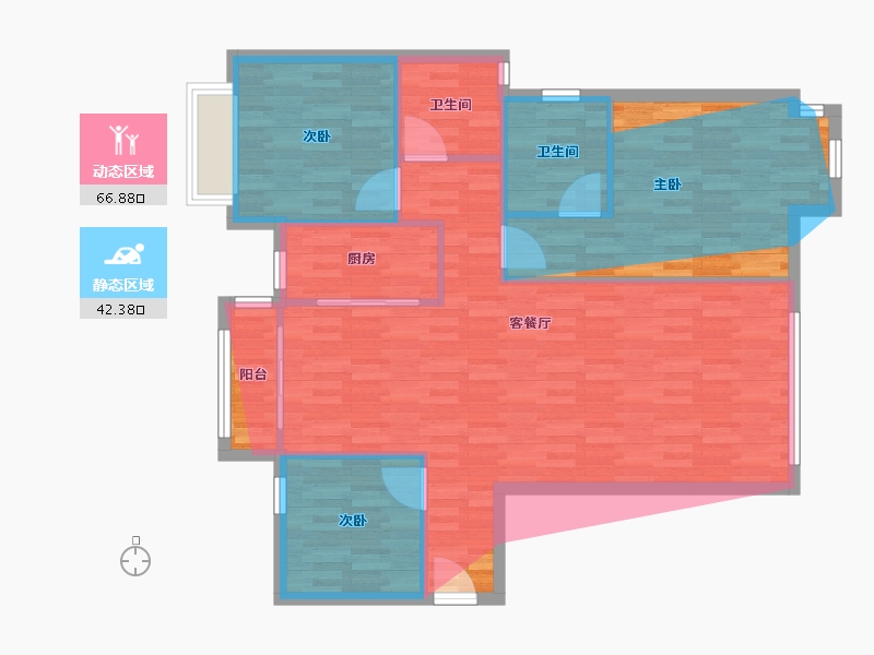 湖南省-常德市-富新嘉苑-98.90-户型库-动静分区