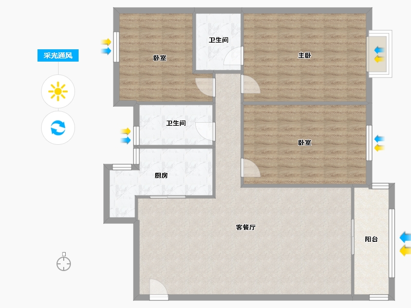 贵州省-贵阳市-金海苑-100.00-户型库-采光通风