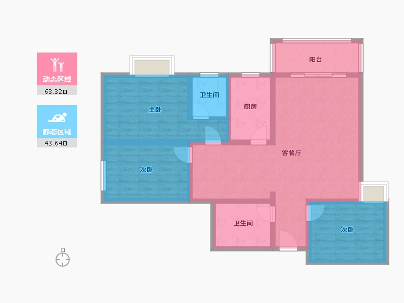 河南省-南阳市-广场北安置小区-94.40-户型库-动静分区