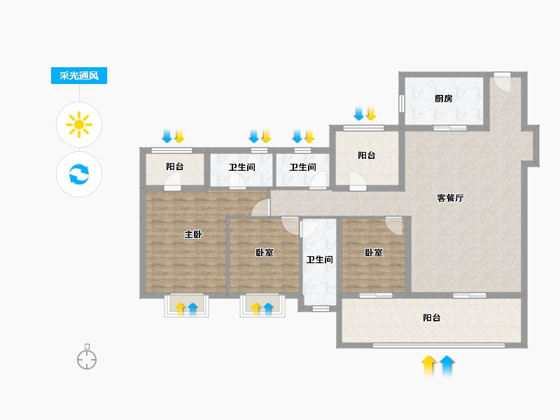 广东省-肇庆市-城投星悦四季-128.71-户型库-采光通风