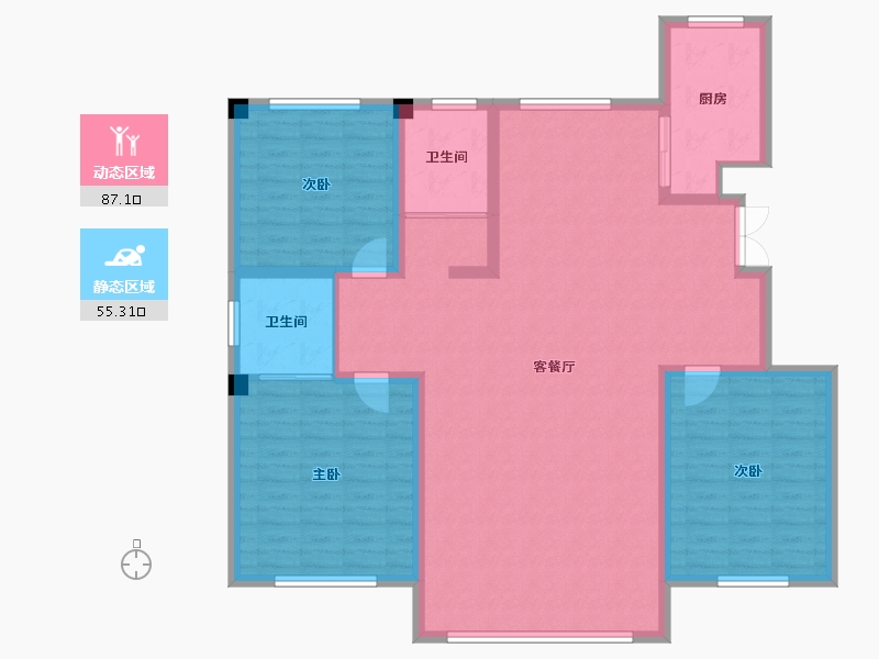 新疆维吾尔自治区-阿勒泰地区-晋福苑-130.00-户型库-动静分区