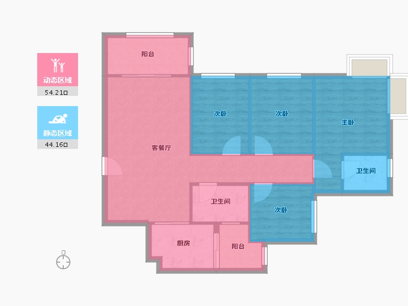 四川省-成都市-保利春天花语-89.36-户型库-动静分区