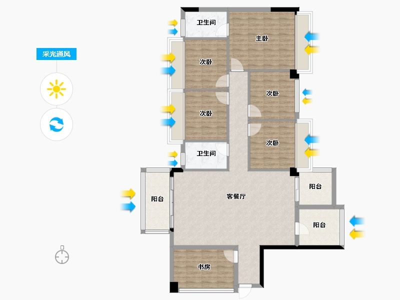 广西壮族自治区-钦州市-东岸阳光-111.78-户型库-采光通风