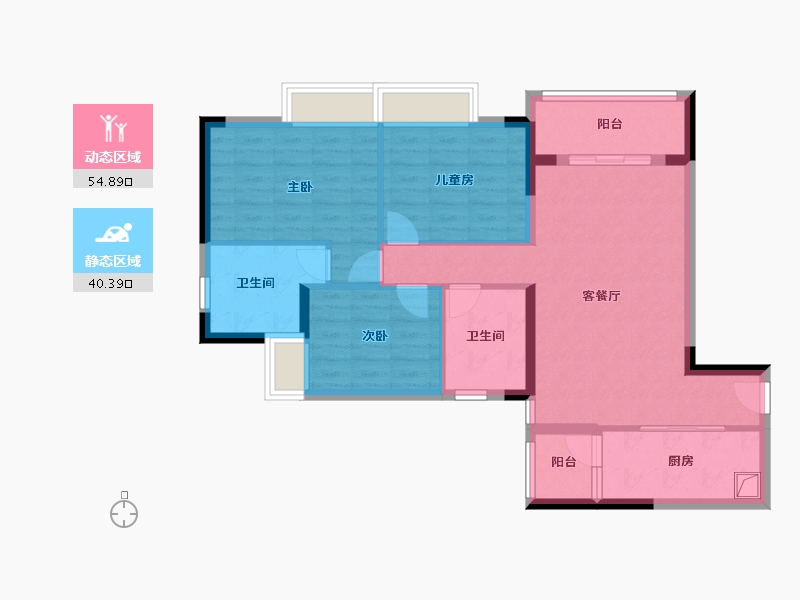 广东省-广州市-河沙花园1-84.80-户型库-动静分区