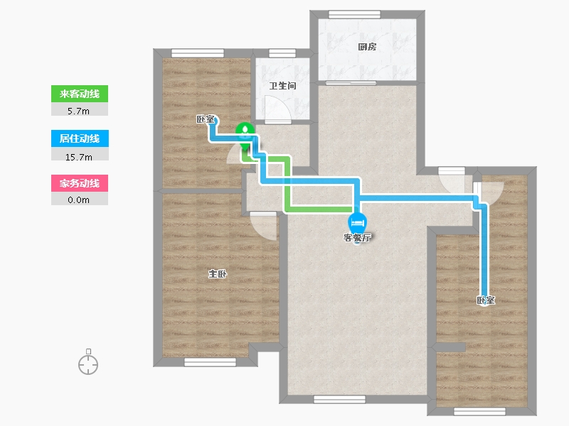 新疆维吾尔自治区-石河子市-鸿翔百合园-91.00-户型库-动静线