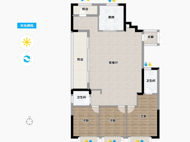 浙江省-宁波市-和栖云境-120.00-户型库-采光通风