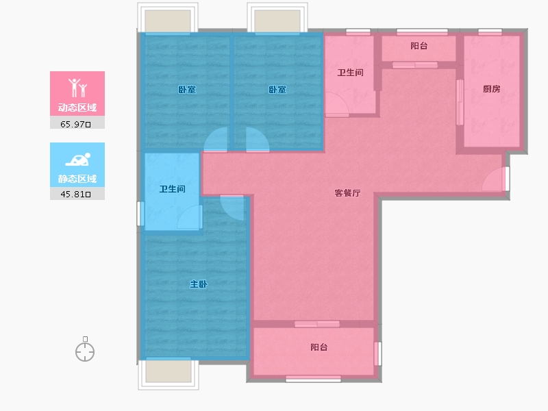 湖北省-孝感市-福禄天下-106.40-户型库-动静分区