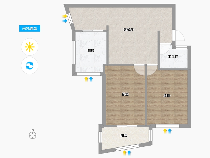 福建省-福州市-联福花园-60.80-户型库-采光通风