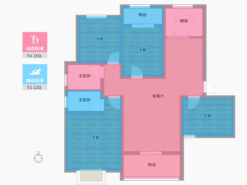 河南省-新乡市-九龙华府-109.53-户型库-动静分区