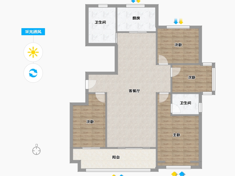 山东省-临沂市-史丹利十里江湾-117.26-户型库-采光通风