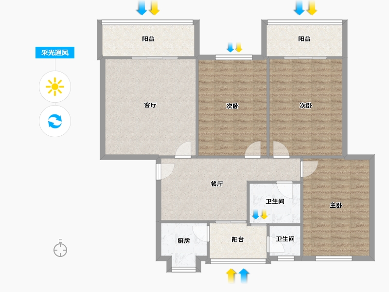 四川省-成都市-青龙正街102号-115.70-户型库-采光通风