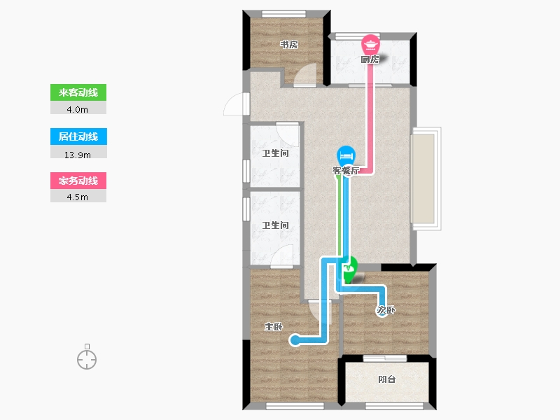 浙江省-宁波市-融望园-73.84-户型库-动静线