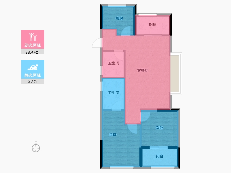 浙江省-宁波市-融望园-73.84-户型库-动静分区