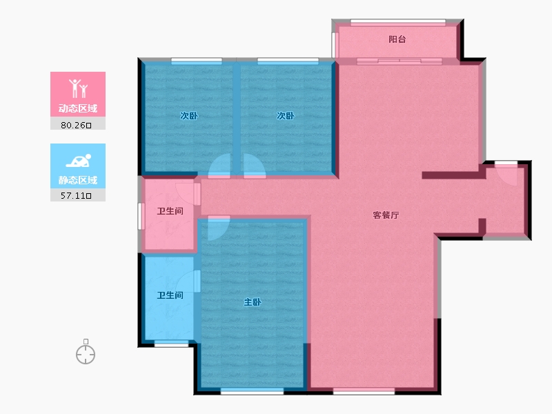 青海省-西宁市-绿地云香郡-128.00-户型库-动静分区