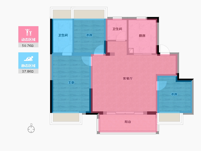 上海-上海市-新华星耀东方-79.20-户型库-动静分区