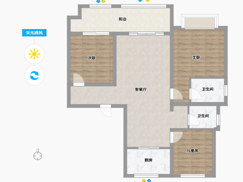 陕西省-西安市-铂悦府-99.00-户型库-采光通风