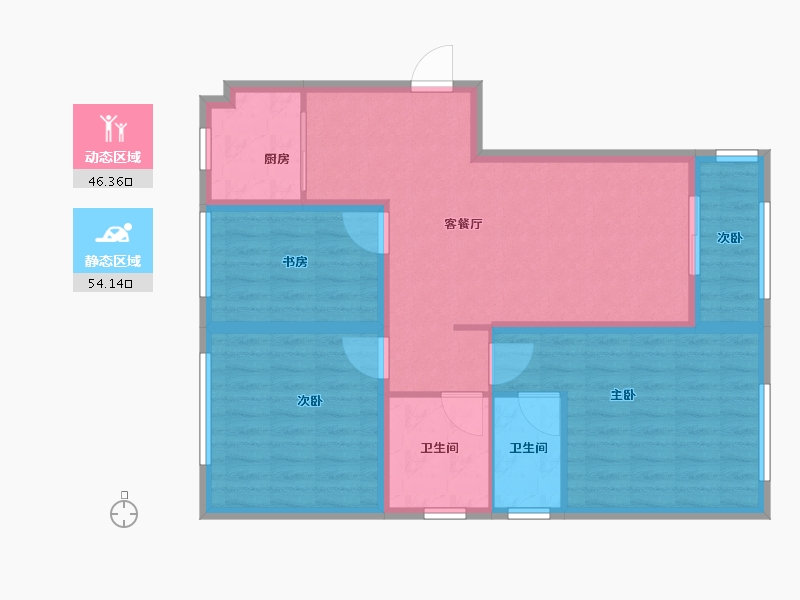 河北省-邢台市-桂花苑-90.00-户型库-动静分区