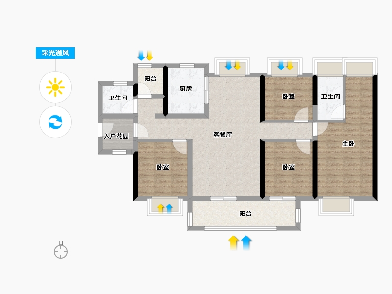 广东省-广州市-万科城市之光-A区-111.20-户型库-采光通风