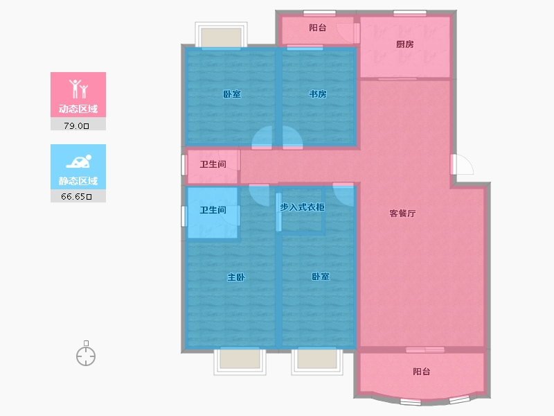 云南省-昆明市-大麻苴高层住宅-132.00-户型库-动静分区